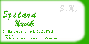 szilard mauk business card